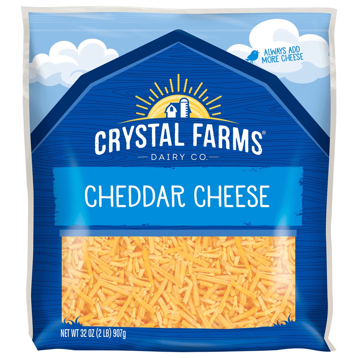 slide 1 of 6, Crystal Farms Cheddar Shredded, 2 lb