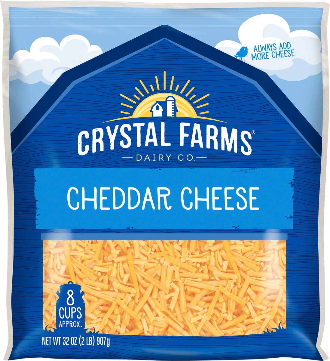 slide 2 of 6, Crystal Farms Cheddar Shredded, 2 lb