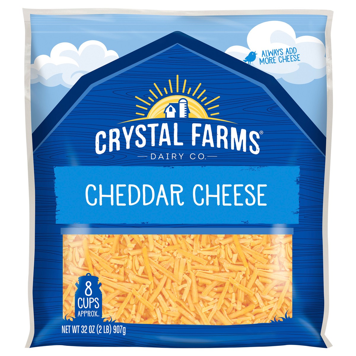 slide 5 of 6, Crystal Farms Cheddar Shredded, 2 lb