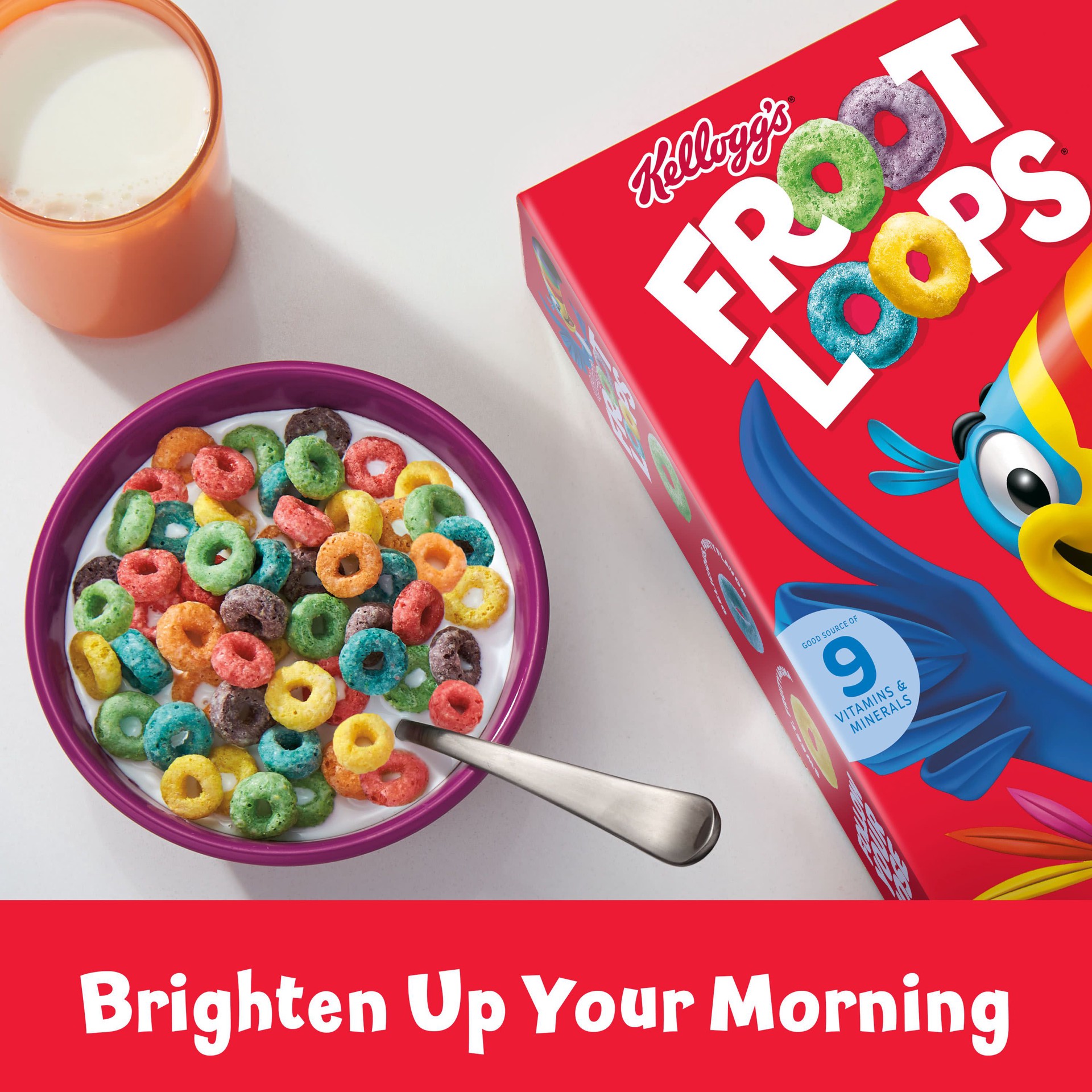 slide 5 of 5, Froot Loops Kellogg's Froot Loops Breakfast Cereal, Fruit Flavored, Breakfast Snacks with Vitamin C, Giant Size, Original, 27oz Box, 1 Box, 27 oz