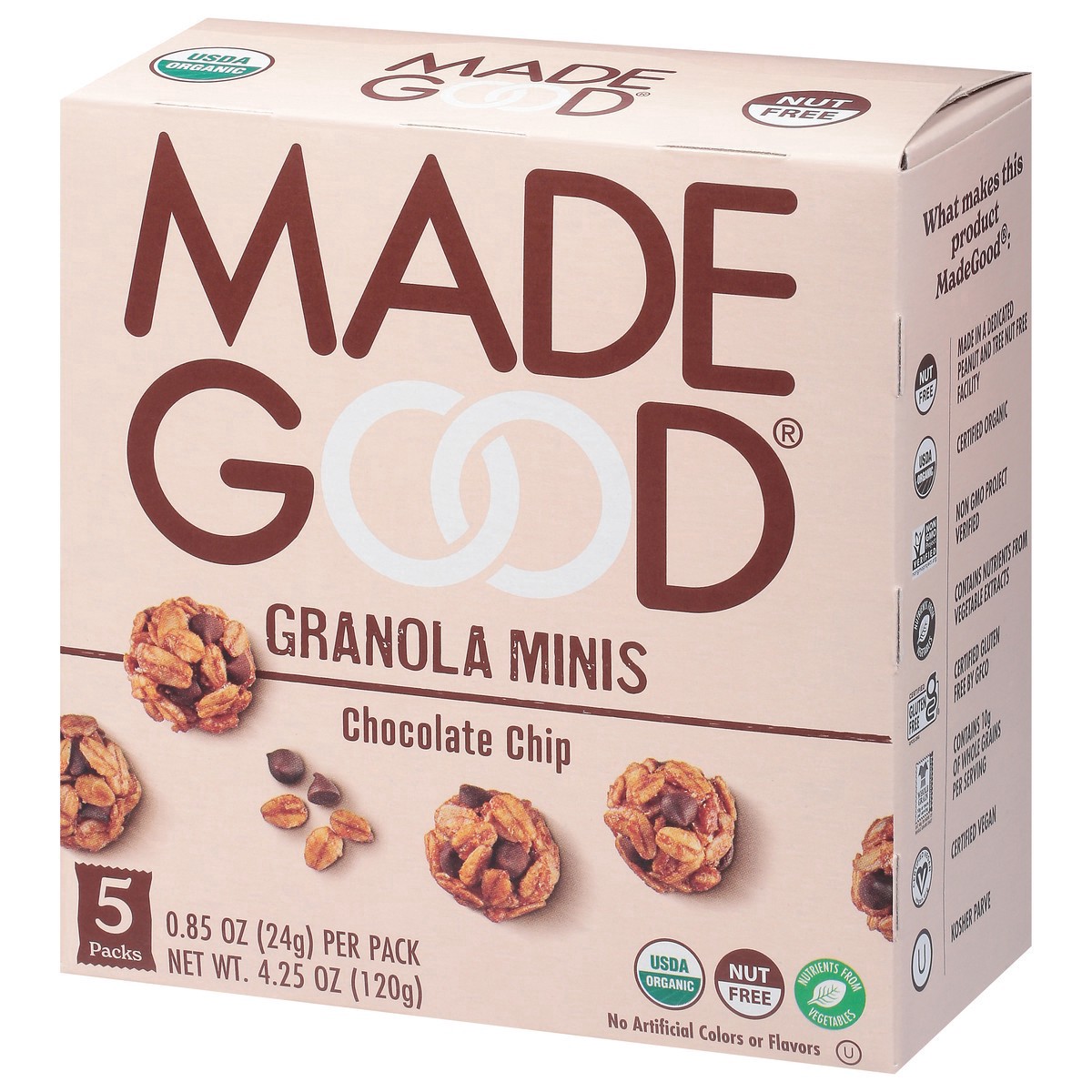 slide 3 of 9, MadeGood Organic Chocolate Chip Granola Bites 5 - 0.85 oz Packs, 5 ct