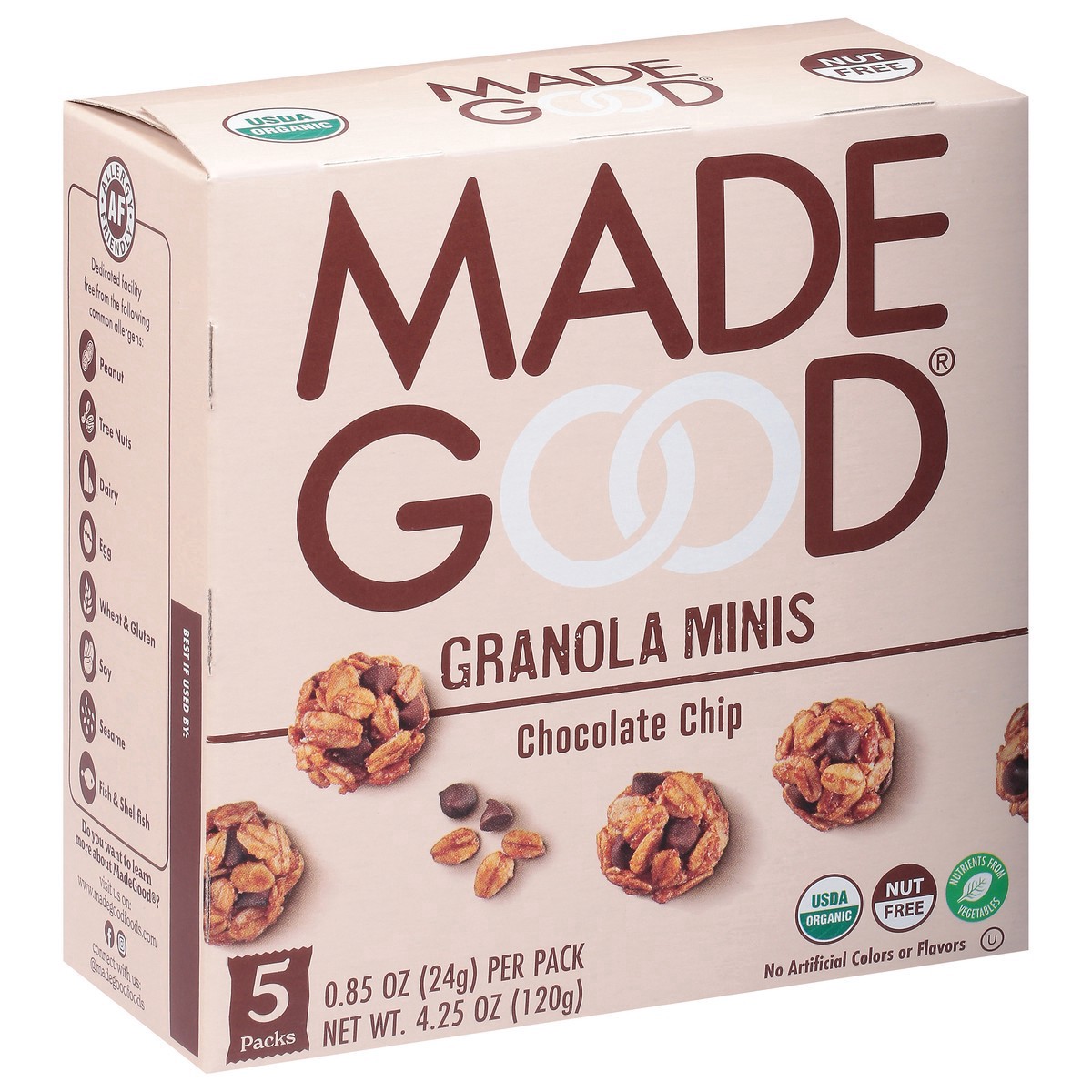 slide 2 of 9, MadeGood Organic Chocolate Chip Granola Bites 5 - 0.85 oz Packs, 5 ct