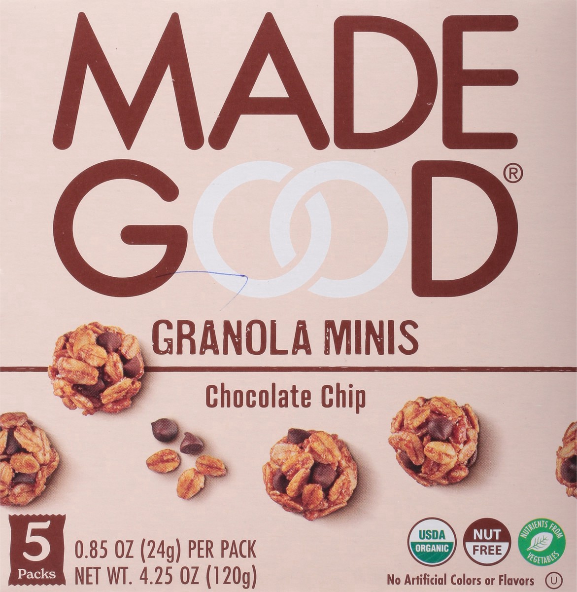 slide 8 of 9, MadeGood Organic Chocolate Chip Granola Bites 5 - 0.85 oz Packs, 5 ct
