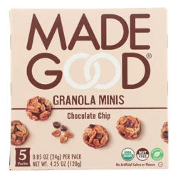 MadeGood Organic Chocolate Chip Granola Bites, 5 - 0.85 oz Packs