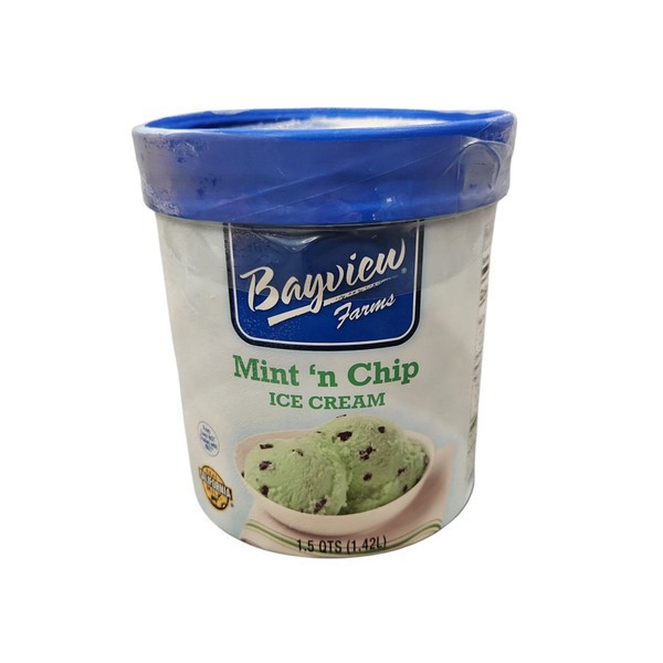 slide 1 of 1, Bay View Bayview Farms, Ice Cream, Mint 'n Chip, 1.5 qt