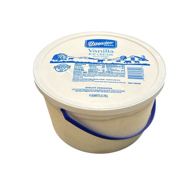 slide 1 of 1, Bay View Bayview Farms, Vanilla Ice Cream, 4 qt