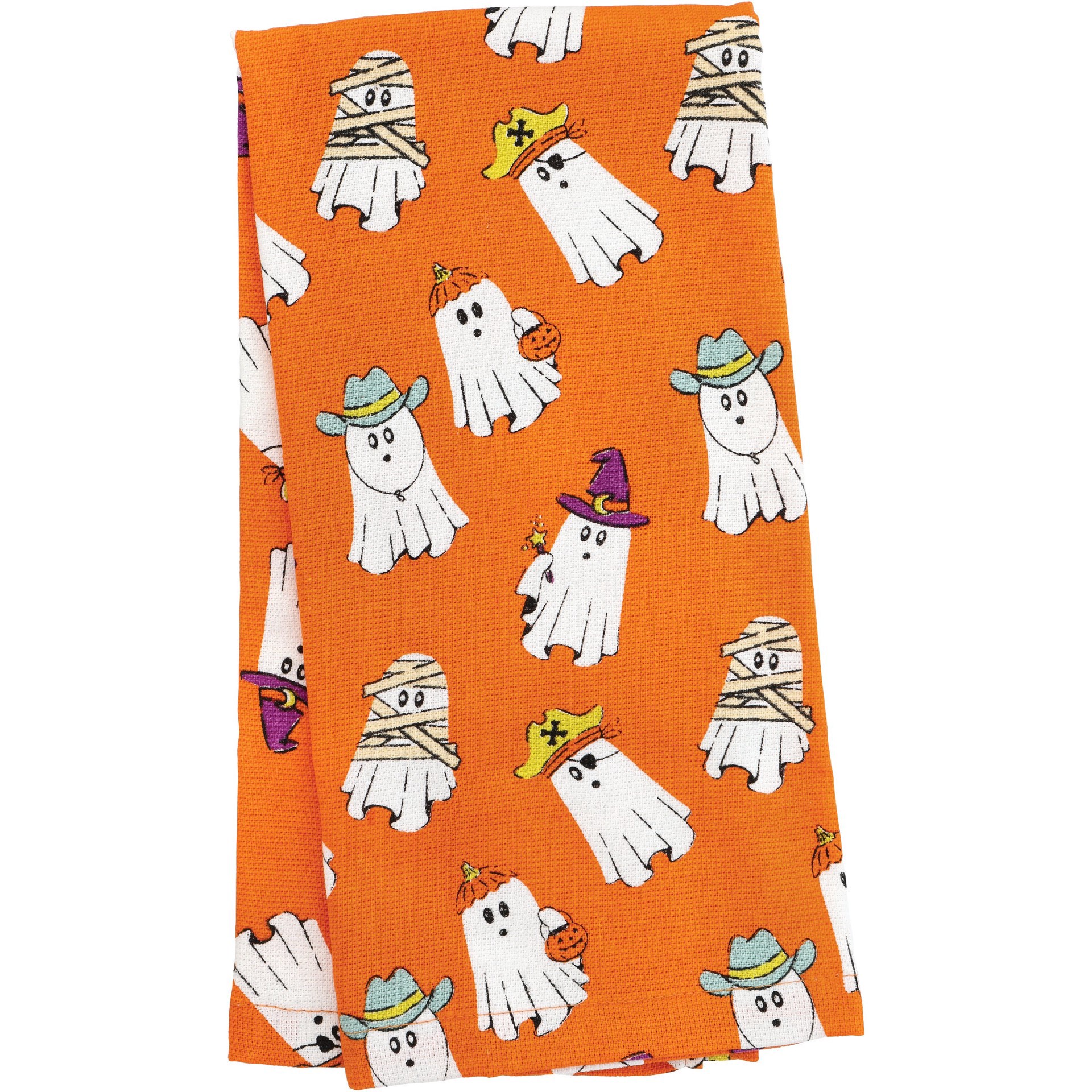 slide 1 of 1, Destination Holiday Halloween Kitchen Towel - Cowboy Ghost & Friends, 16 in x 26 in