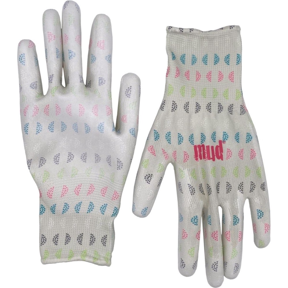 slide 1 of 1, Mud Med/Large Geo Print Polyester Garden Gloves Md33001Sg-Wml, 1 ct