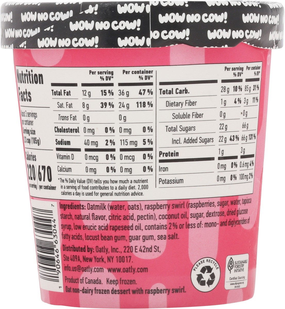 slide 13 of 15, Oatly Non-Dairy The Original Raspberry Swirl Frozen Dessert 1 pt, 16 oz