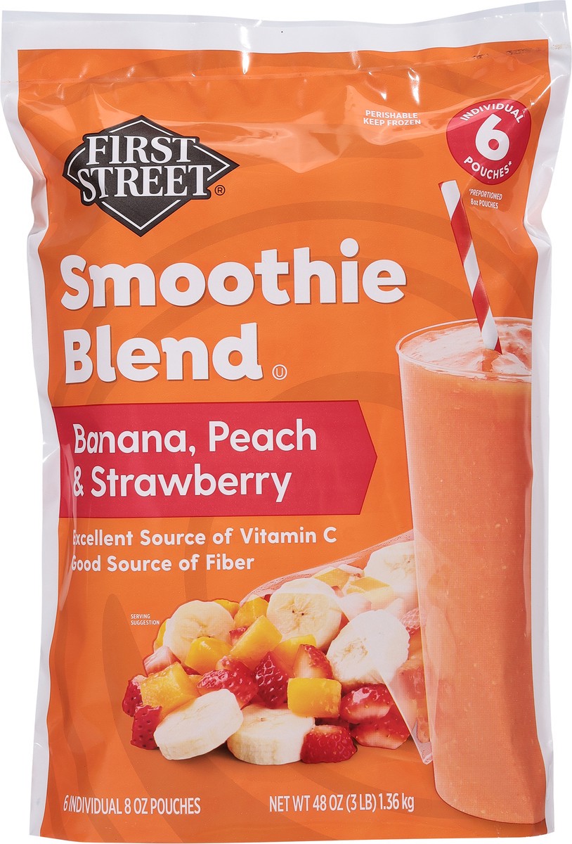 slide 2 of 14, First Street Fs Banana Peach & Strawberry Smoothie Blend, 6 ct