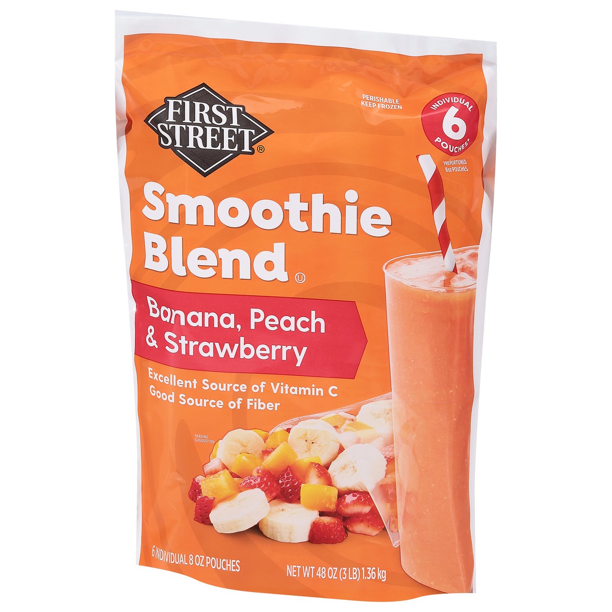 slide 8 of 14, First Street Fs Banana Peach & Strawberry Smoothie Blend, 6 ct