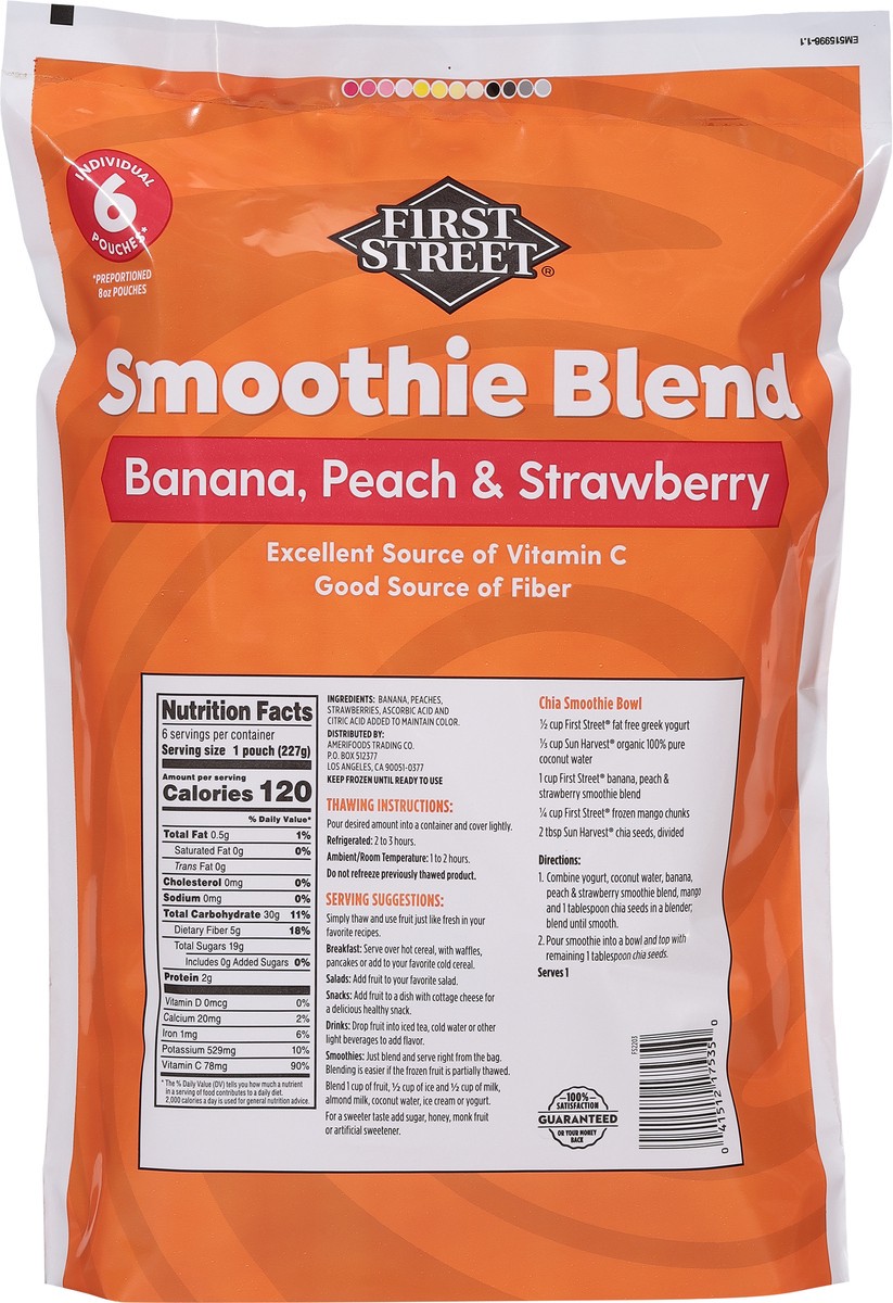 slide 11 of 14, First Street Fs Banana Peach & Strawberry Smoothie Blend, 6 ct