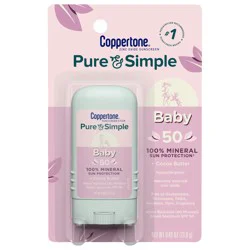 Coppertone Pure & Simple SPF 50 Baby Stick Sunscreen - 0.49 oz
