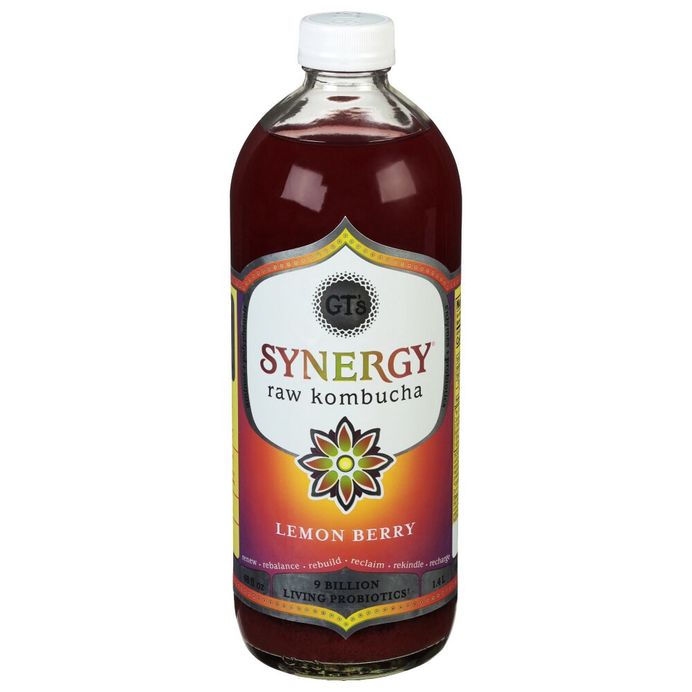 slide 1 of 4, GT's Organic Lemon Berry Synergy Kombucha - 48 fl oz, 48 fl oz