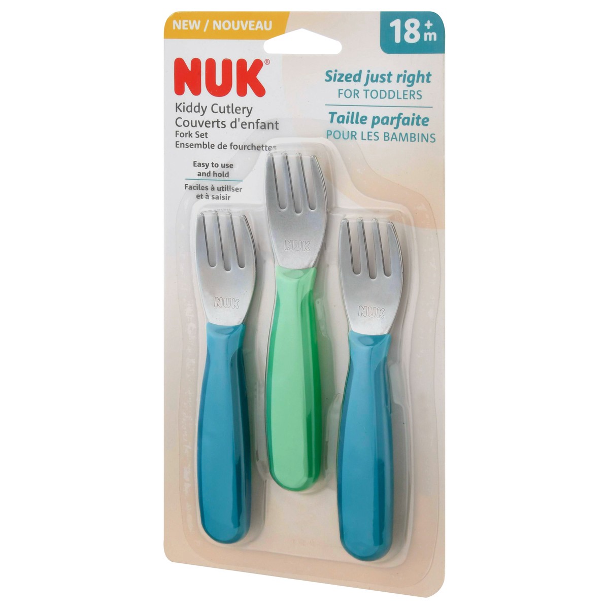 slide 4 of 9, Nuk Kiddy Cutlery, Fork Set, 18M+, 1 ct