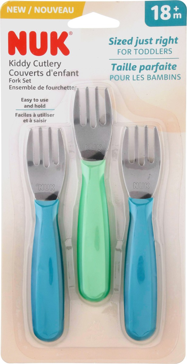 slide 1 of 9, Nuk Kiddy Cutlery, Fork Set, 18M+, 1 ct