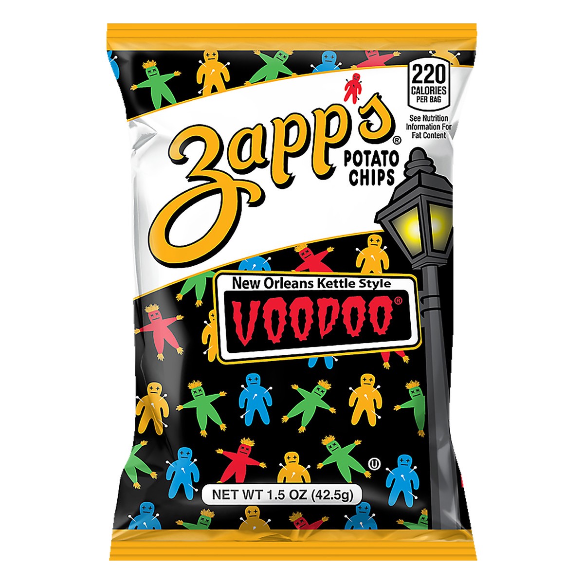 slide 1 of 8, Zapp's New Orleans Kettle Style Voodoo Potato Chips, 1.5 oz