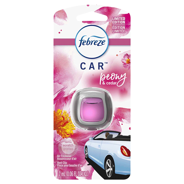 slide 1 of 1, Febreze Car Peony & Cedar, 0.06 oz