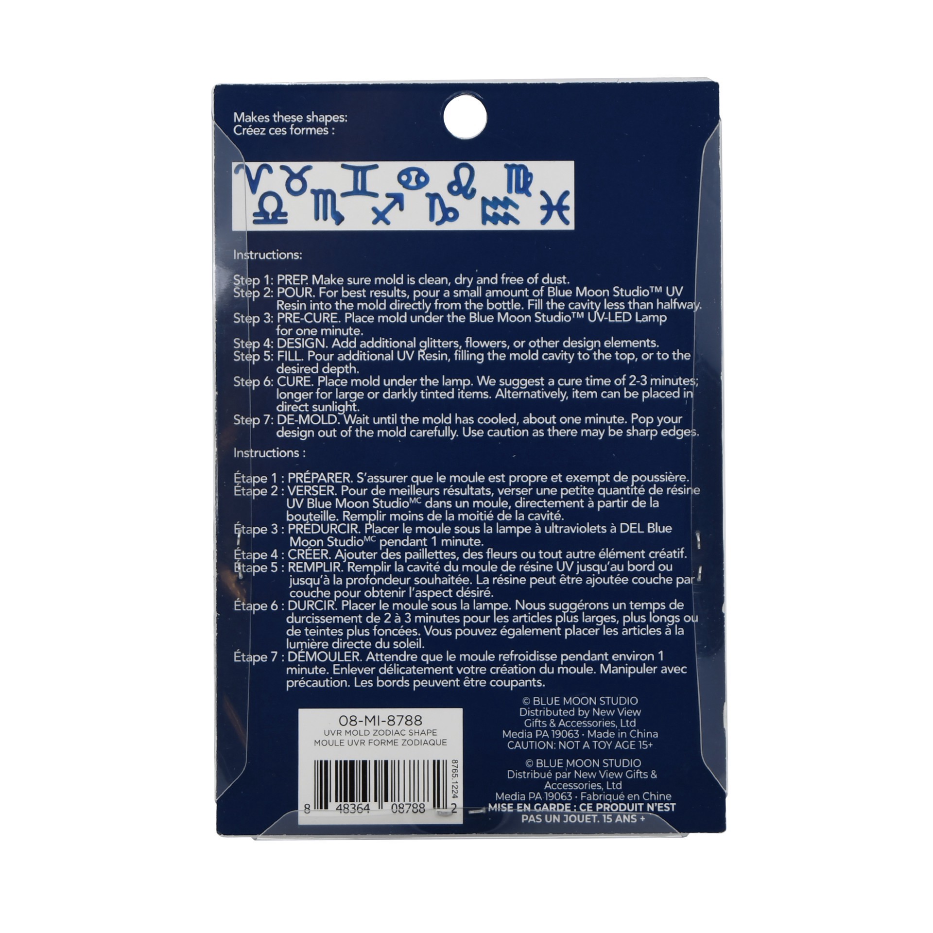 slide 3 of 5, Blue Moon Studio Uv Resin Craft Zodiac Mold, 3.15 in x 3.54 in x 0.47 in