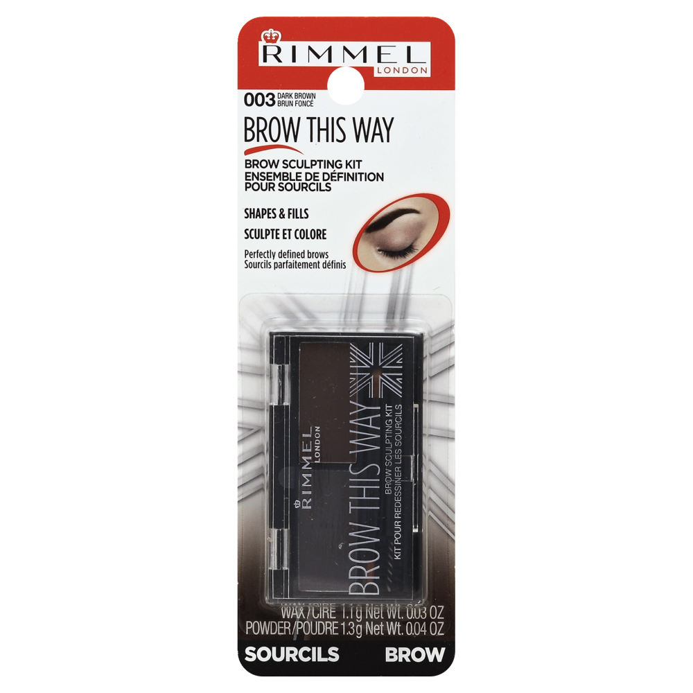 slide 1 of 1, Rimmel Brow This Way Sculpting Kit, Dark Brown, 1 kit