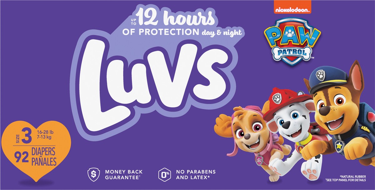 slide 4 of 9, Luvs Platinum Protection Baby Diapers, Size 3, 92 Count, 92 ct