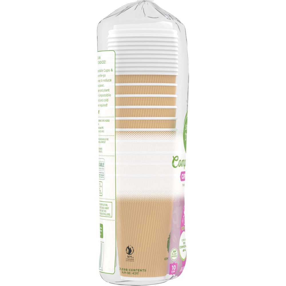 slide 3 of 4, Simple Truth Compostable Coffee Cups Lids, 10 ct; 16 fl oz