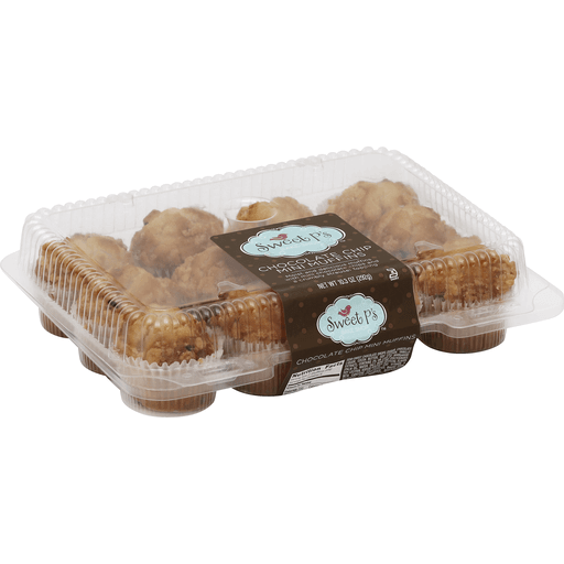 slide 1 of 3, Sweet P's Bake Shop Chocolate Chip Mini Muffins, 1 ct