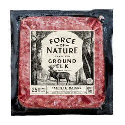 Force of Nature Grass Fed Ground Elk, 90% Lean