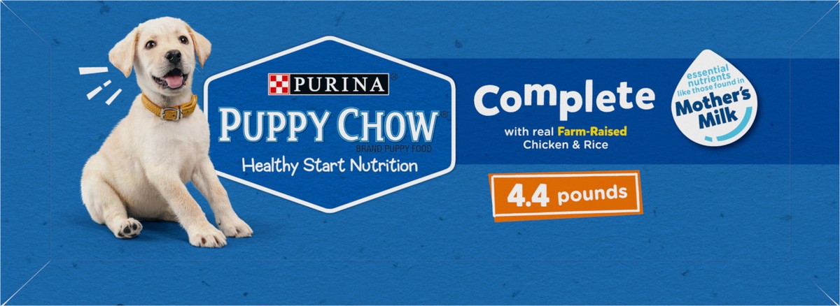 slide 5 of 6, Dog Chow Puppy Chow Healthy Start Nutrition Complete With Real Chicken & Rice Dry Puppy Food, 4.4 lb