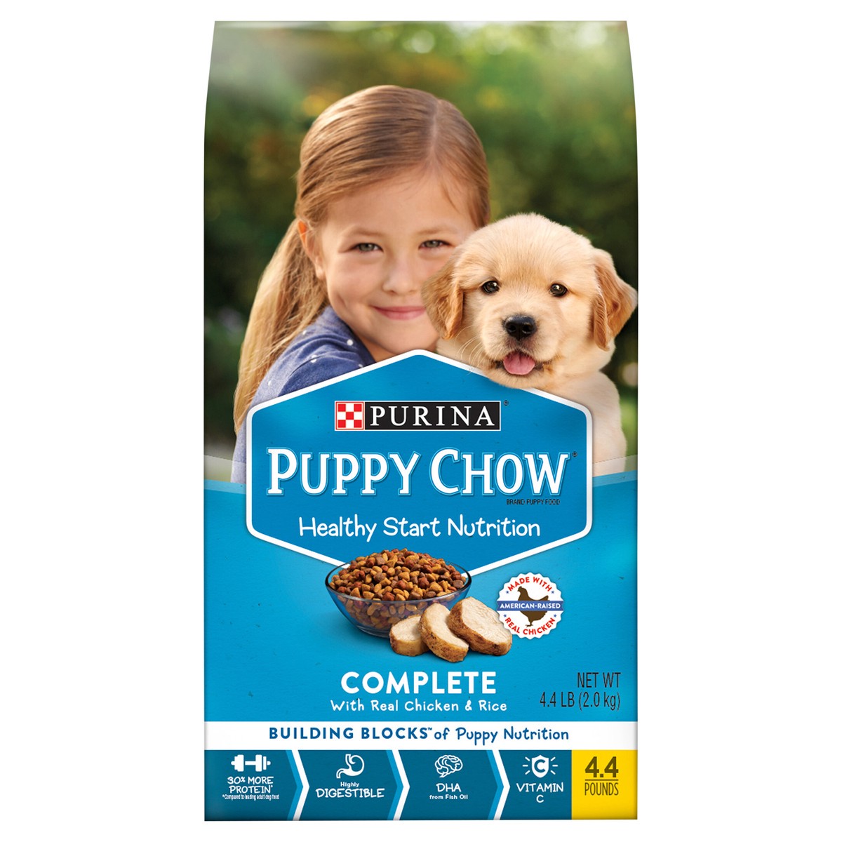 slide 1 of 6, Dog Chow Puppy Chow Healthy Start Nutrition Complete With Real Chicken & Rice Dry Puppy Food, 4.4 lb