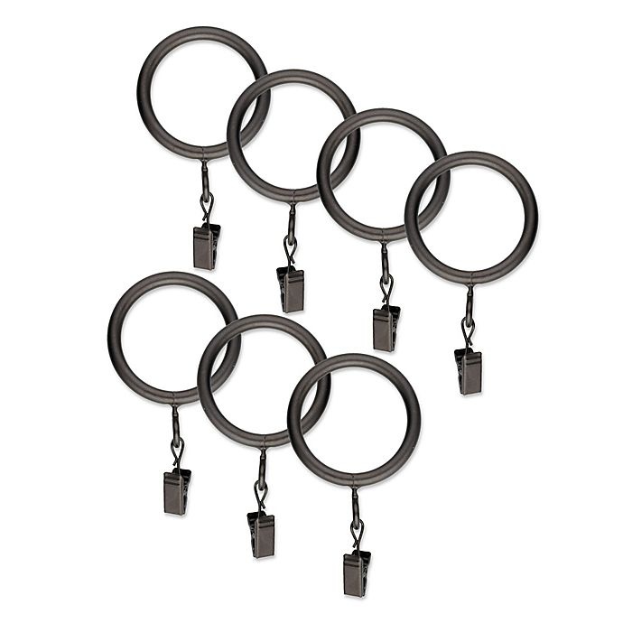 slide 1 of 1, Bombay Window Curtain Clip Rings - Oil Rubbed Bronze, 1 in