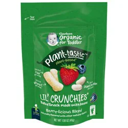 Gerber Toddler Baby Snacks, Organic Lil Crunchies, Berry-licious Blend, 1.59 Ounce