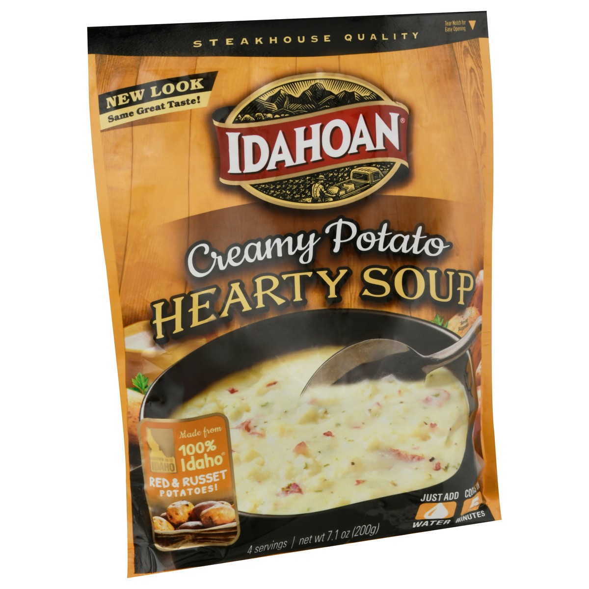 slide 2 of 9, Idahoan Creamy Potato Hearty Soup, 7.1 oz (Pack of 8), 7.1 oz