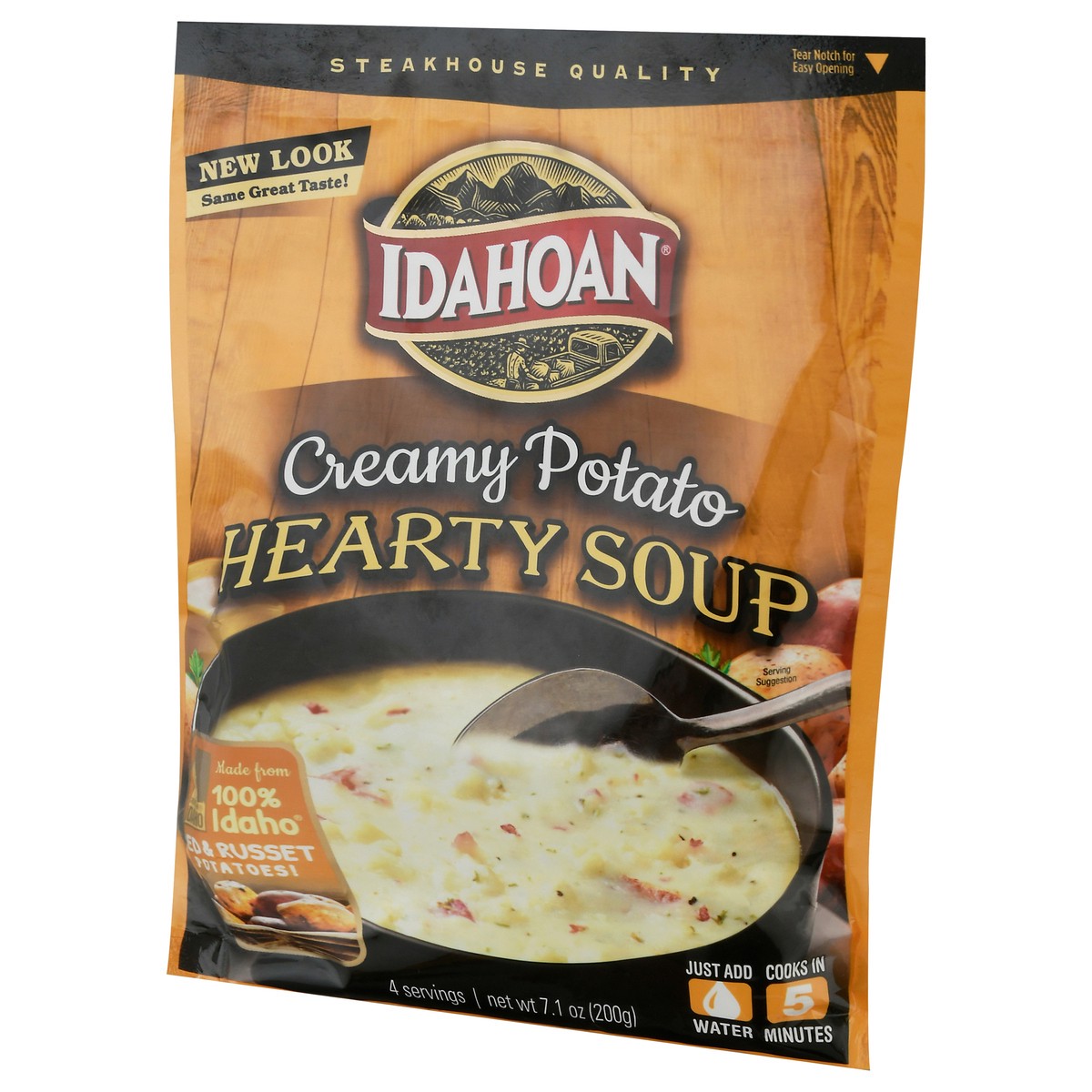slide 3 of 9, Idahoan Creamy Potato Hearty Soup 7.1 oz, 7.1 oz