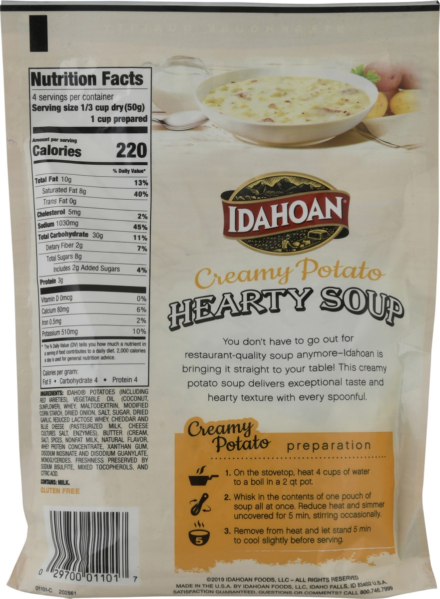 slide 5 of 9, Idahoan Creamy Potato Hearty Soup, 7.1 oz (Pack of 8), 7.1 oz
