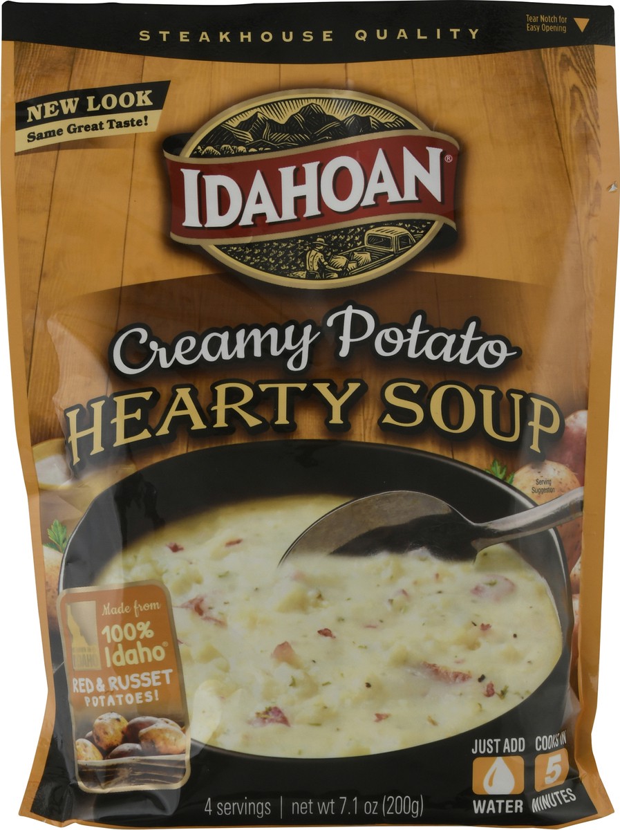 slide 6 of 9, Idahoan Creamy Potato Hearty Soup, 7.1 oz (Pack of 8), 7.1 oz