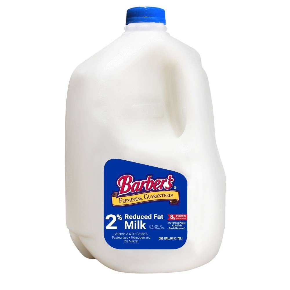 slide 1 of 1, Barber's 2% Milk Gal, 128 oz