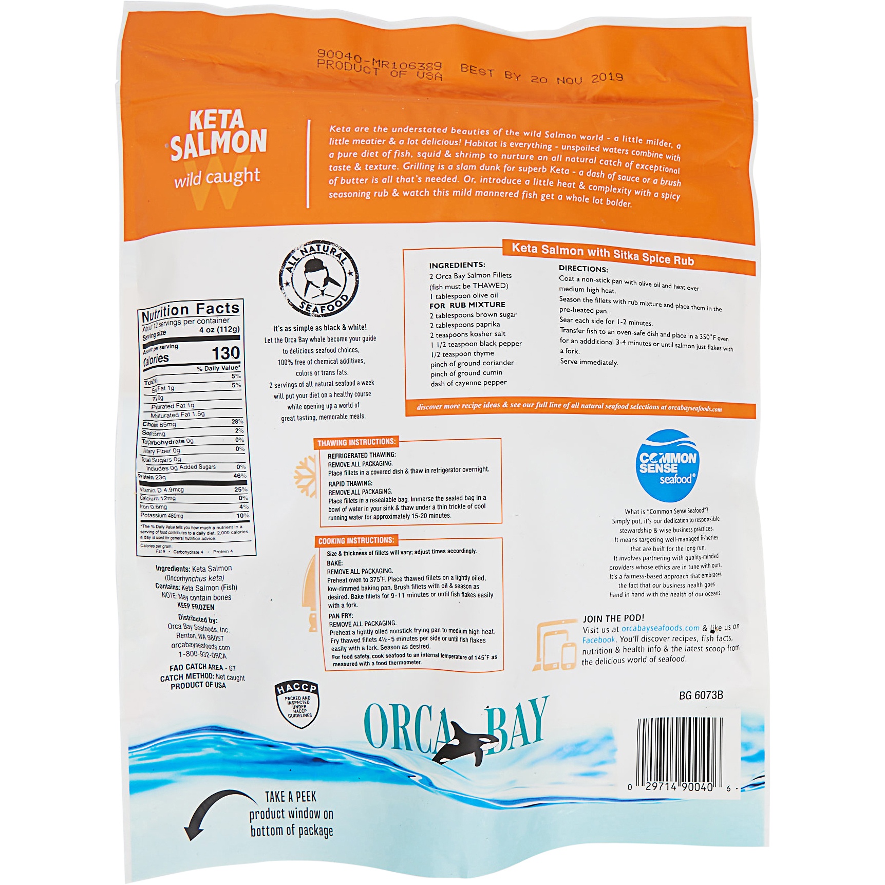 Orca Bay Keta Salmon Fillets 3 lb Shipt