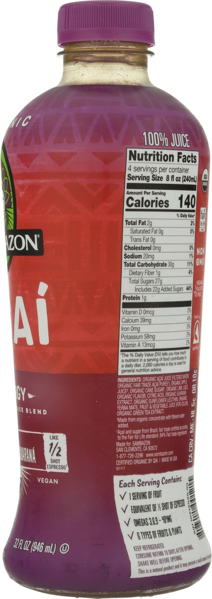 slide 6 of 9, Sambazon Energy Açaí Juice - 32 fl oz, 32 fl oz