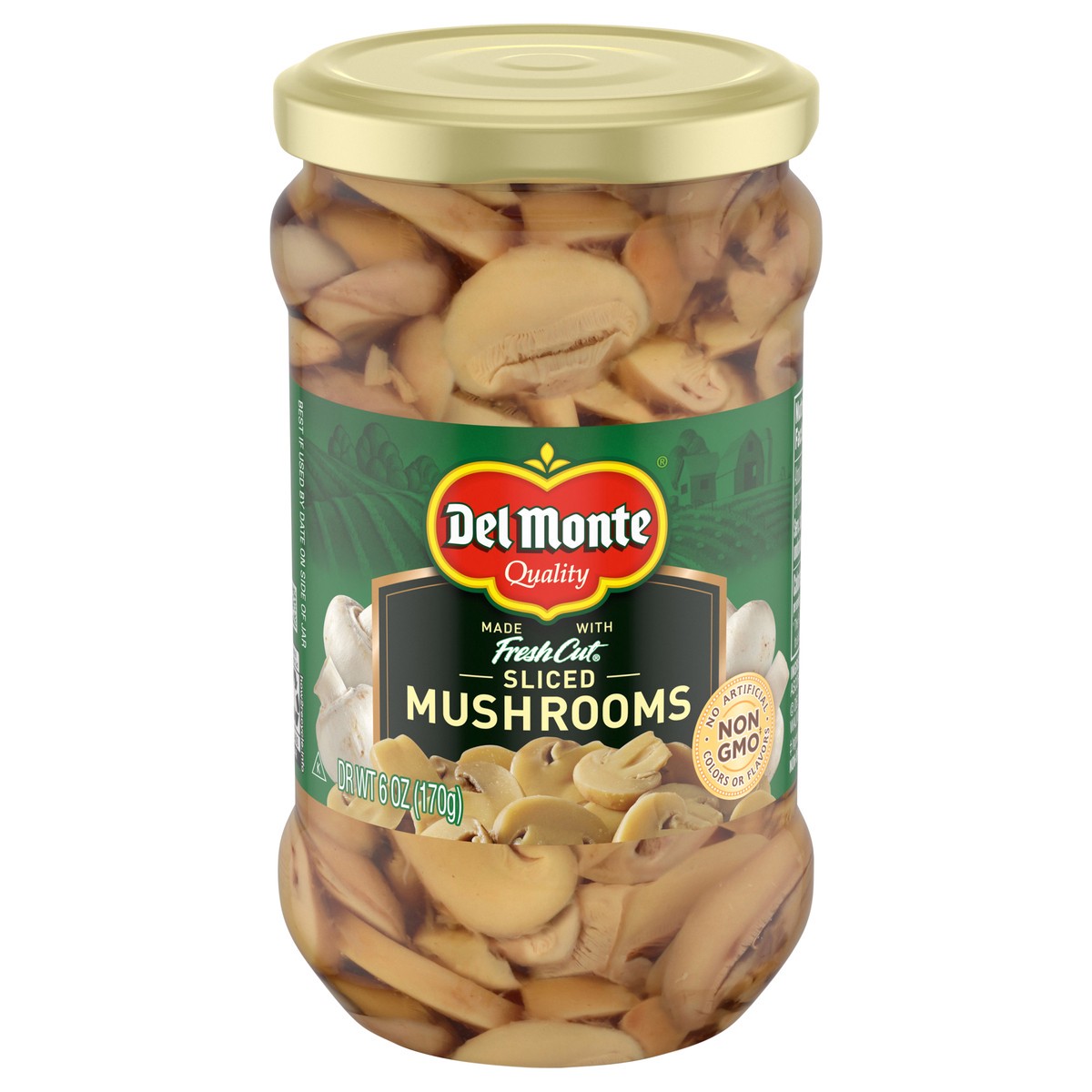 slide 1 of 7, Del Monte Mushroom Slices In A Jar, 6 oz