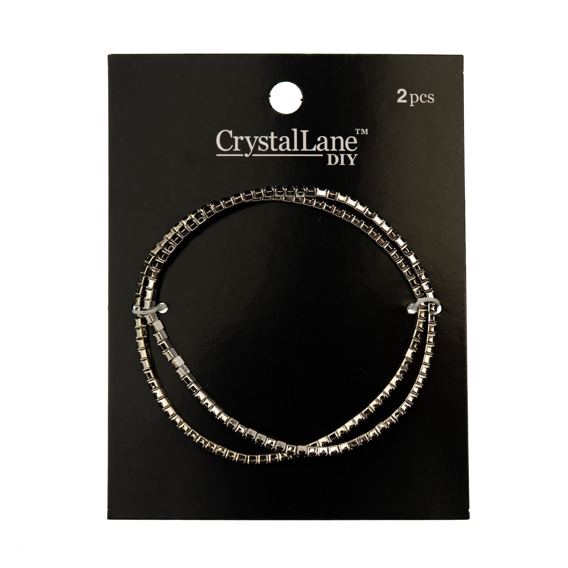 slide 2 of 3, Crystal Lane Diy Silver & Jet Black Rhinestones Bracelets, 2ct., 2 ct