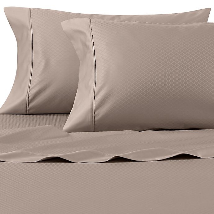 slide 1 of 1, Wamsutta PimaCott Diamond 625-Thread-Count King Pillowcase Set - Taupe, 1 ct