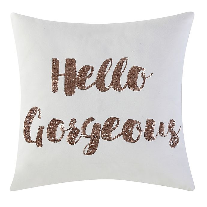 slide 1 of 1, Brooklyn Loom Jackson Hello Gorgeous'' Sequin Square Throw Pillow - Grey'', 1 ct