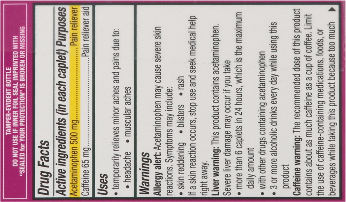 slide 6 of 13, Excedrin Tension Headache Pain Reliever/Pain Reliever Aid 24 Caplets, 24 ct