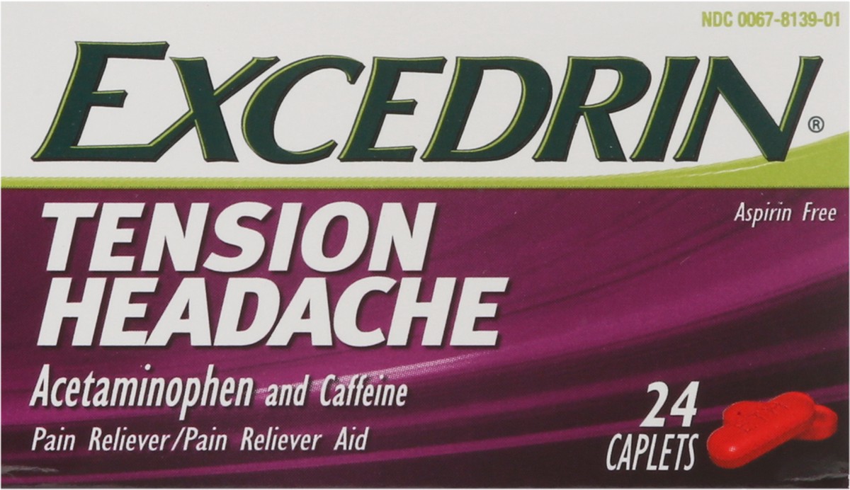 slide 7 of 13, Excedrin Tension Headache Pain Reliever/Pain Reliever Aid 24 Caplets, 24 ct