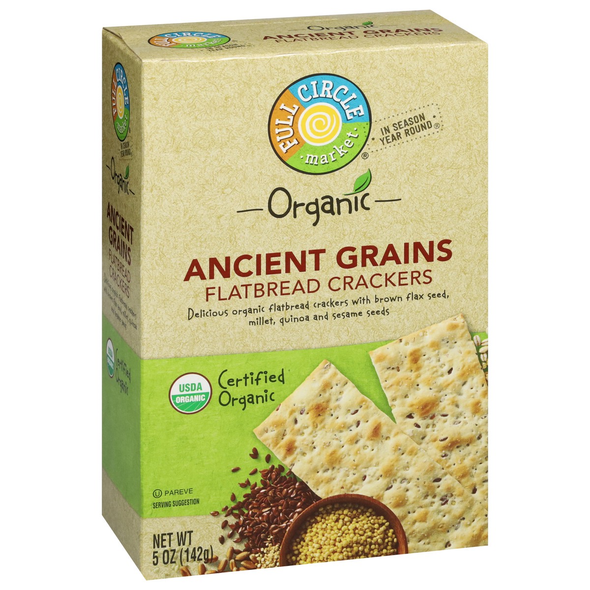 slide 3 of 4, Full Circle Market Ancient Grains Flatbread Crackers, 5 oz