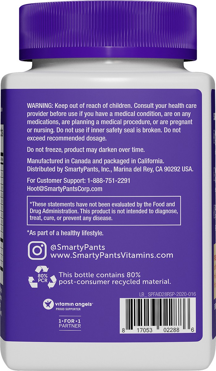 slide 3 of 7, SmartyPants Daytime Gummies Elderberry Flavor Healthy Immunity 28 ea, 28 ct