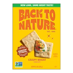 Back to Nature Plant Based Snacks Crispy Wheat Crackers