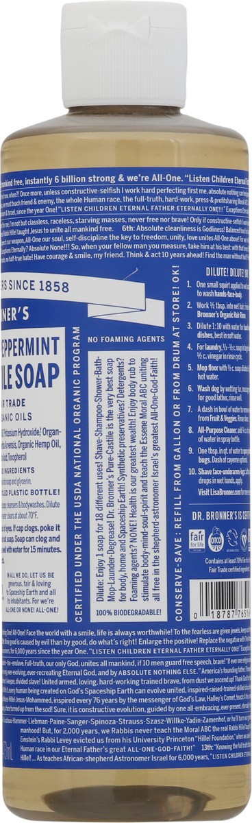 slide 12 of 13, Dr. Bronner's 18-in-1 Hemp Peppermint Pure-Castile Soap 16 fl oz, 16 fl oz
