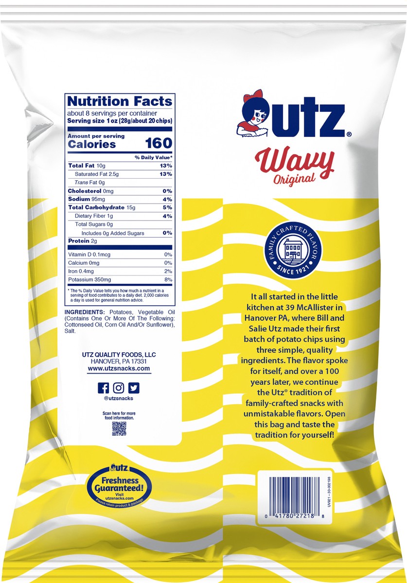 slide 5 of 7, Utz 7.75 oz Utz Wavy Original Potato Chips, 7.75 oz